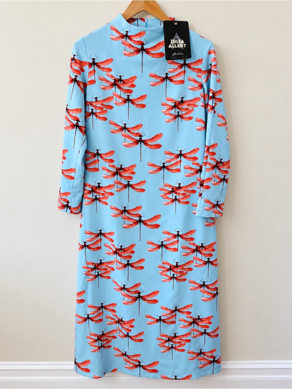 Julia Allert Dragonfly Accent Maxi Dress Womens M NWT MSRP $656